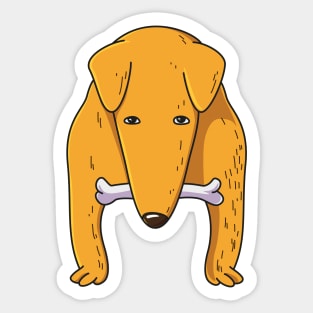 Dog and bone. Sticker